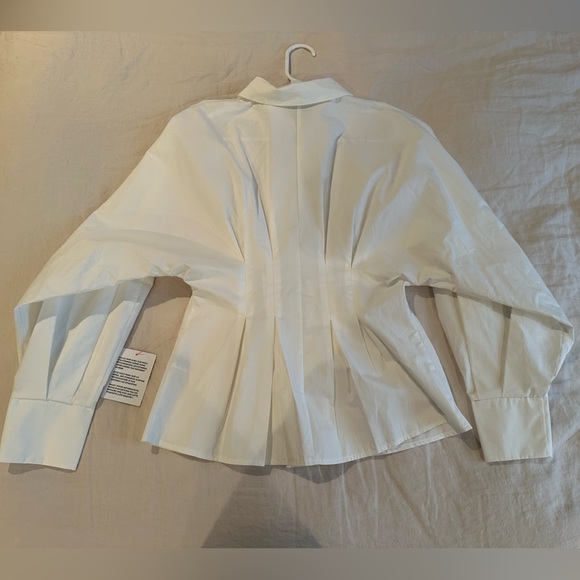 ASOS Edition Pleated Waist Shirt in White - Picture 7 of 7